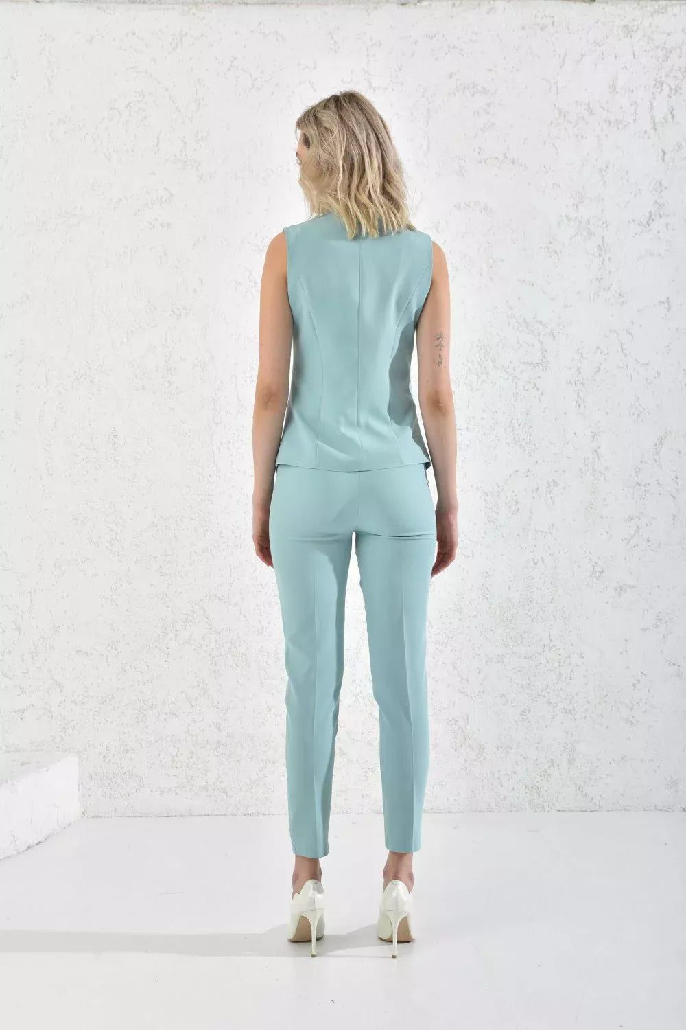 Suit with Snap Vest Mint Green 