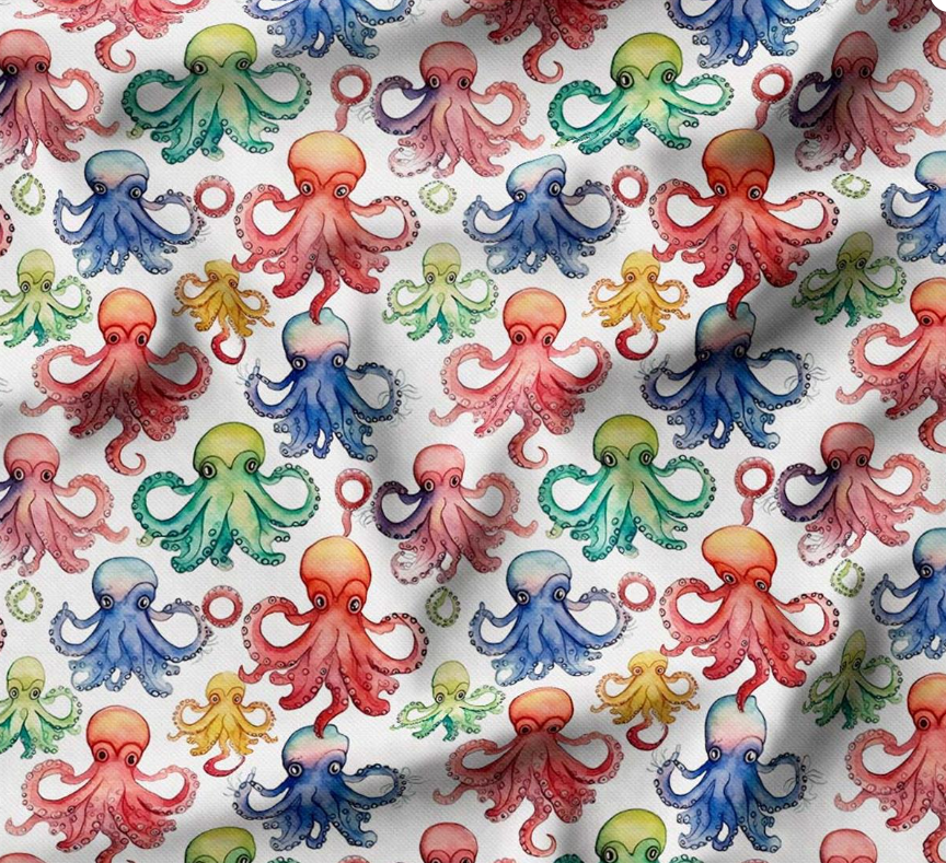 Surprised Octopuses Patterned Fabric SCB-277 