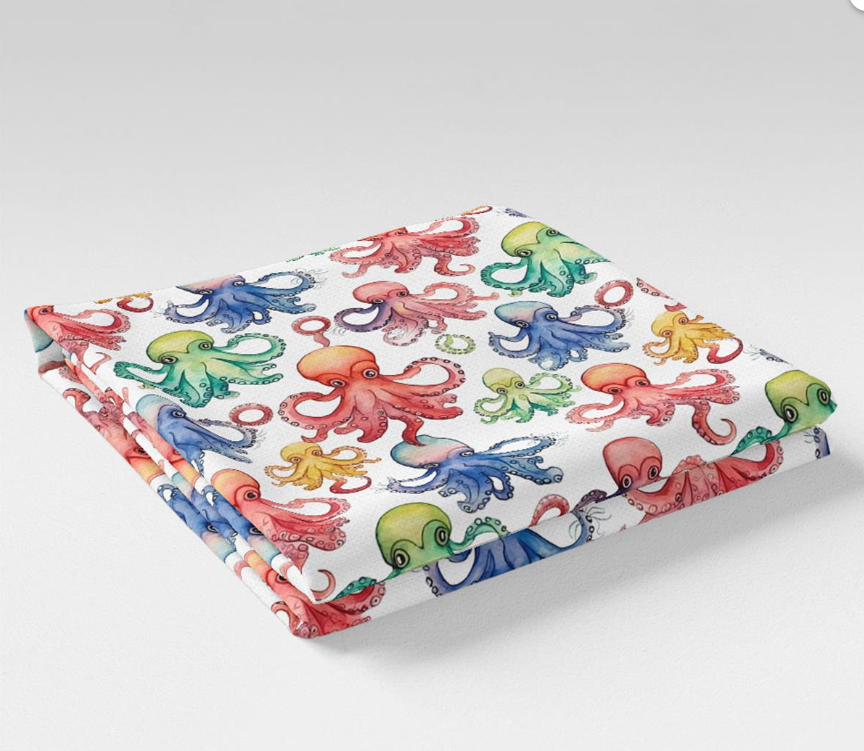 Surprised Octopuses Patterned Fabric SCB-277 