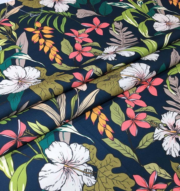 Tropical Hibiscus Flower Patterned Fabric SCB-143 