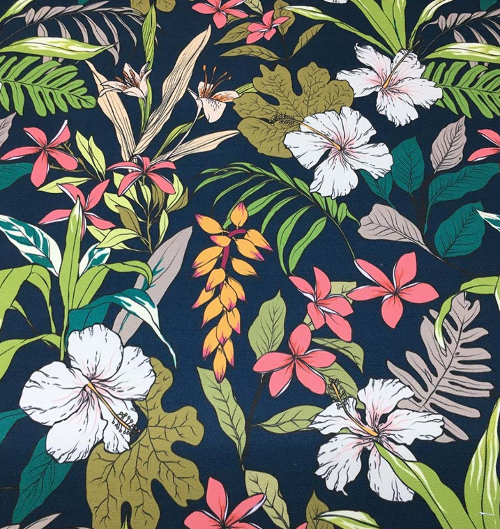 Tropical Hibiscus Flower Patterned Fabric SCB-143 