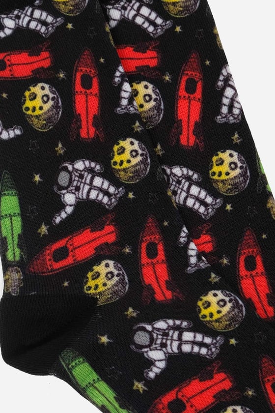 Unisex Cotton Fun Astronaut Patterned Ankle Sock SCB-300 