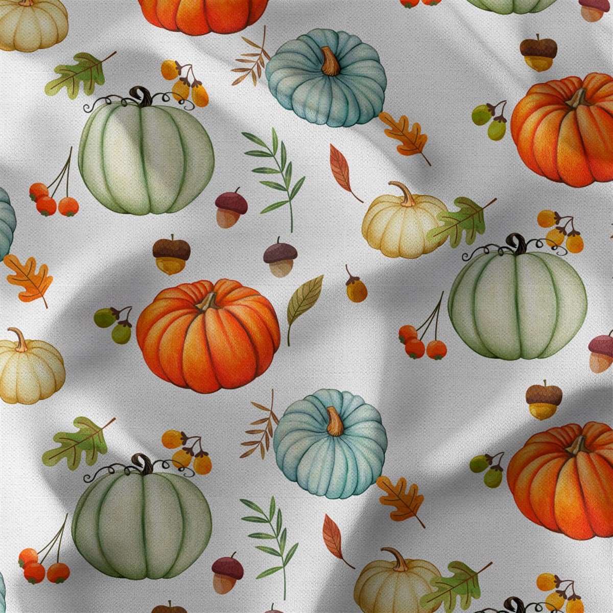 White Background Pumpkin Patterned Fabric SCB035 