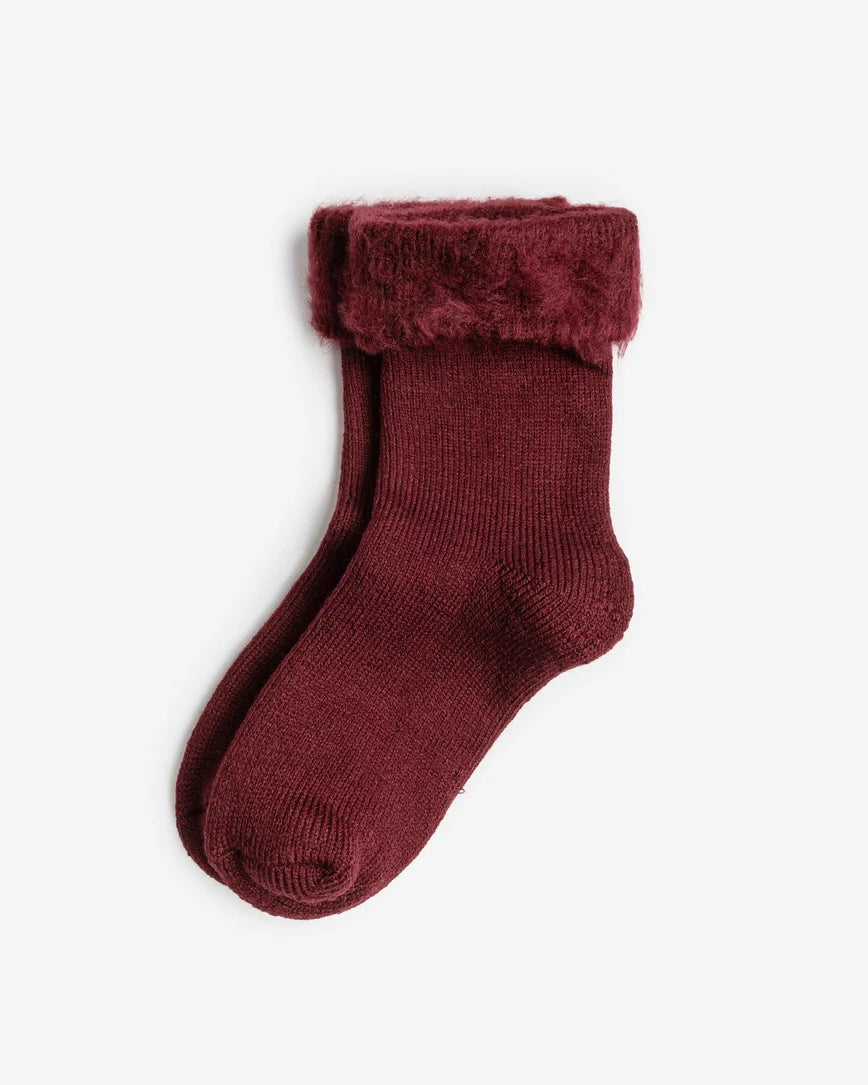 Women's Winter Thermal Socks in Burgundy SCB-342 