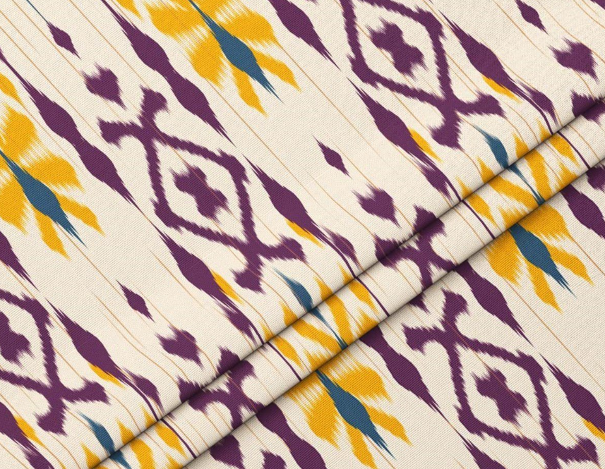 Yellow Floral Ikat Patterned Fabric SCB-441 