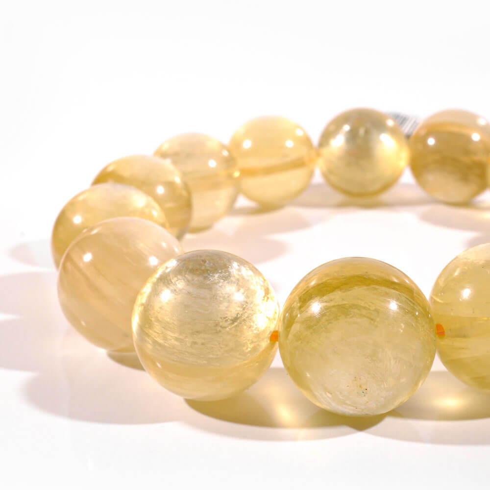 Yellow Lepidolite Natural Stone Bracelet (14mm) 